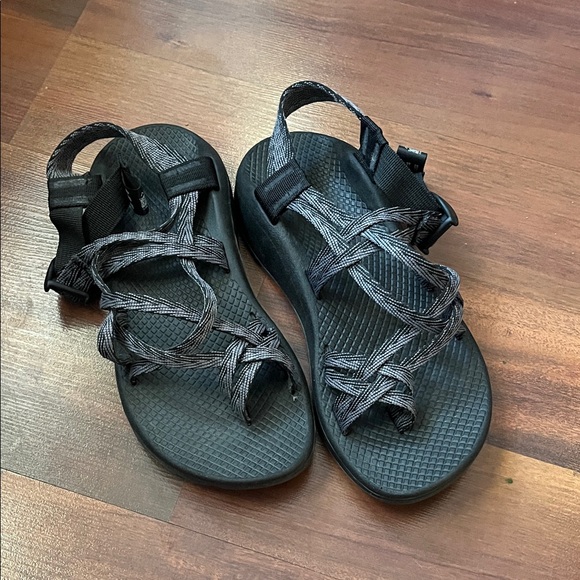 Chaco Shoes - Chaco Zx2 Cloud Black and Gray Strappy Sandals 7